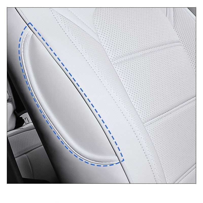 Housse de siège avant en cuir tesla model 3 - Blanc